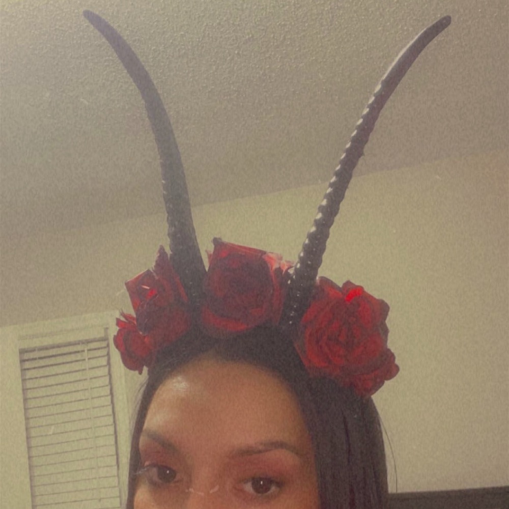 Roses and horn headband